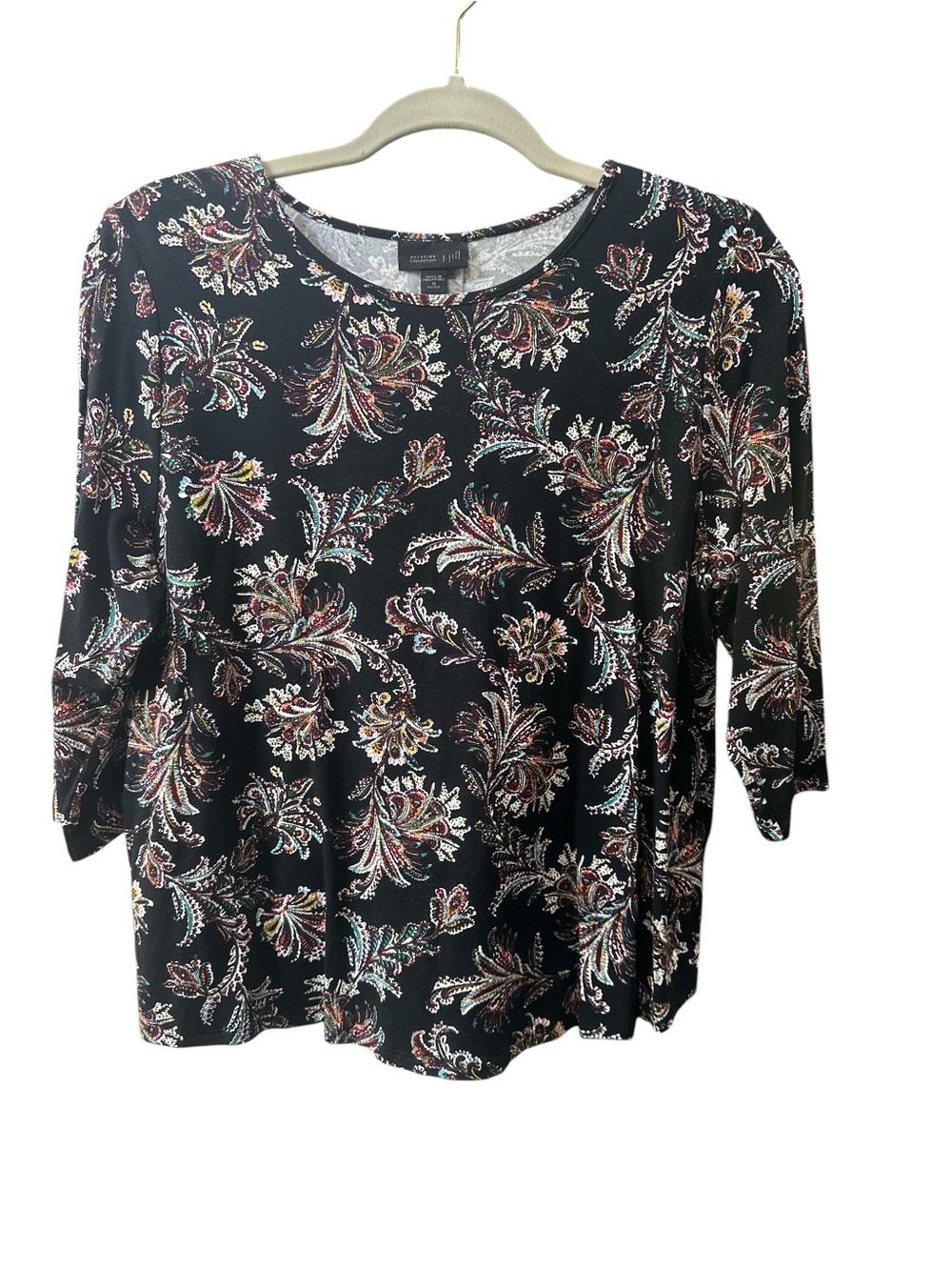 J.Jill Wearever Collection Paisley Print Top Size: MP